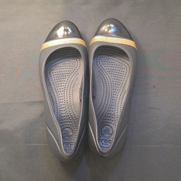 CROCS WOMENS BRYNN BALLET with TOE CAP AND SPARKLE TRIM FLATS - Picture 15 of 16